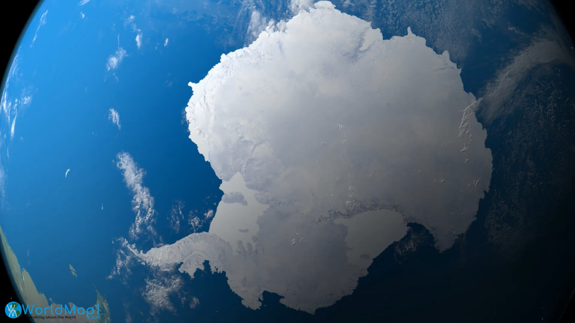 Antarctica Satellite View from Space